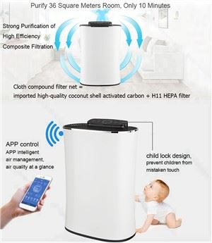 BKJ-350 Child Safe Lock دستگاه تصفیه هوای خانگی کم صدا